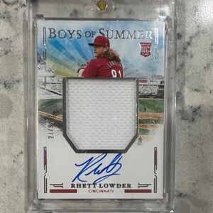 Panini Boys of Summer Rhett Lowder Red and White Jersey Autograph Card